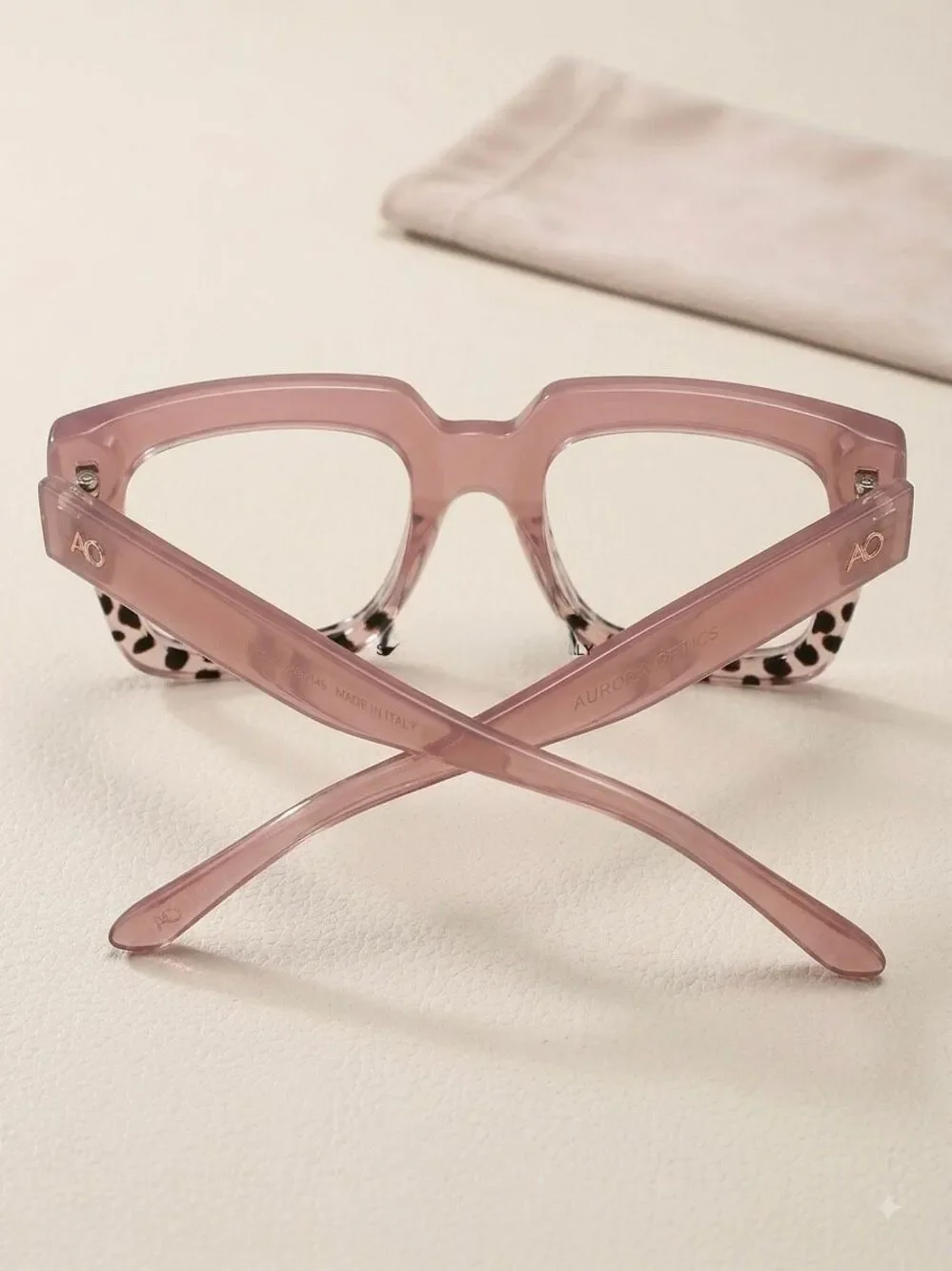 Oversized Square Reading Glasses 1.25 Pink Tortoise Frame Reader Eyeglasses